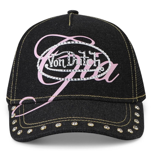 I AM GIA X VON DUTCH Pink Bedazzled Trucker Hat - Picture 8 of 11